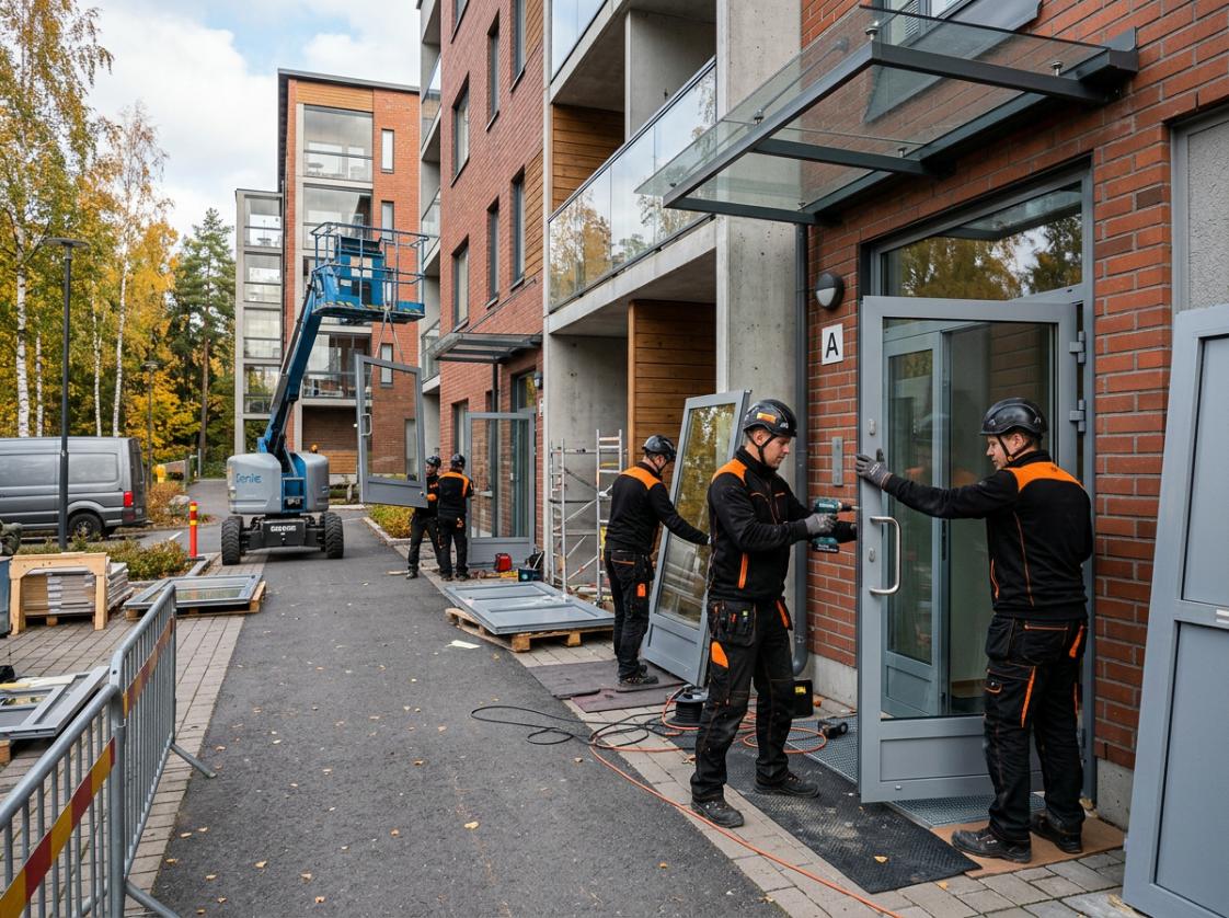 Ikkunaremontti kerrostaloon Oulussa